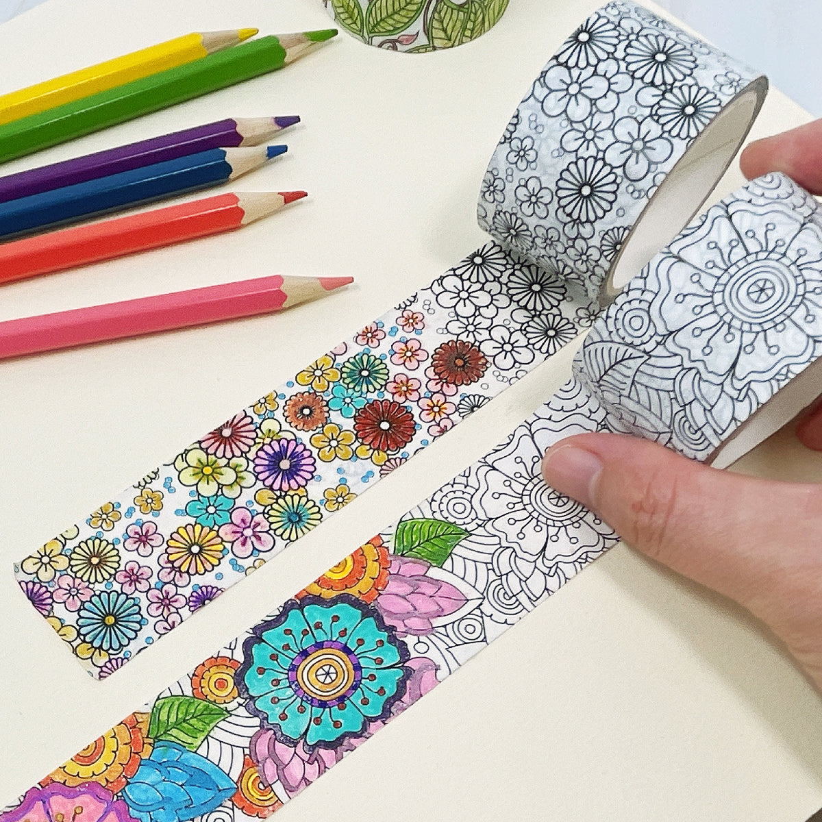 Wrapables Coloring Washi Masking Tape, 30mm x 5M, Set of 3
