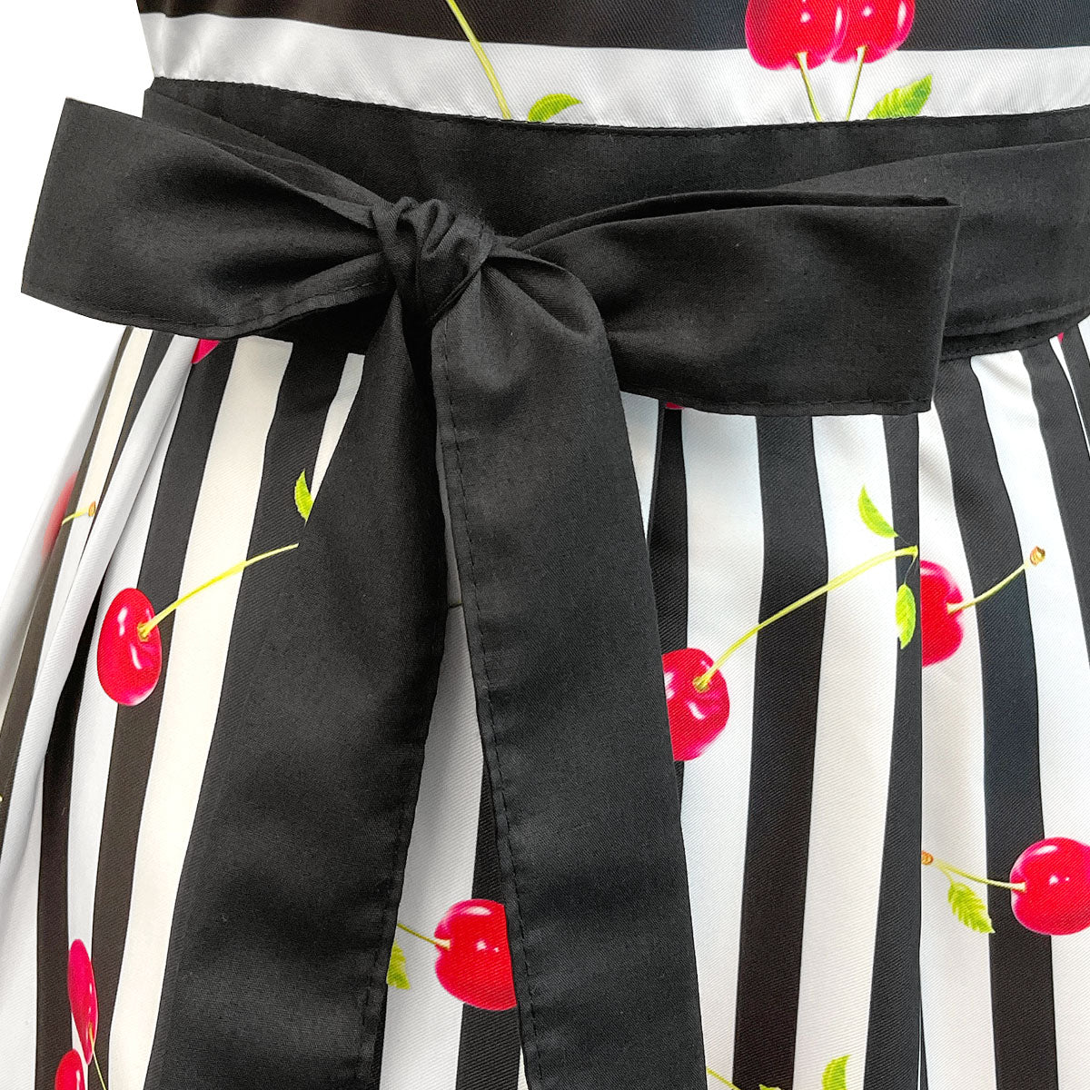 Wrapables Cherries and Stripes Flirty Apron