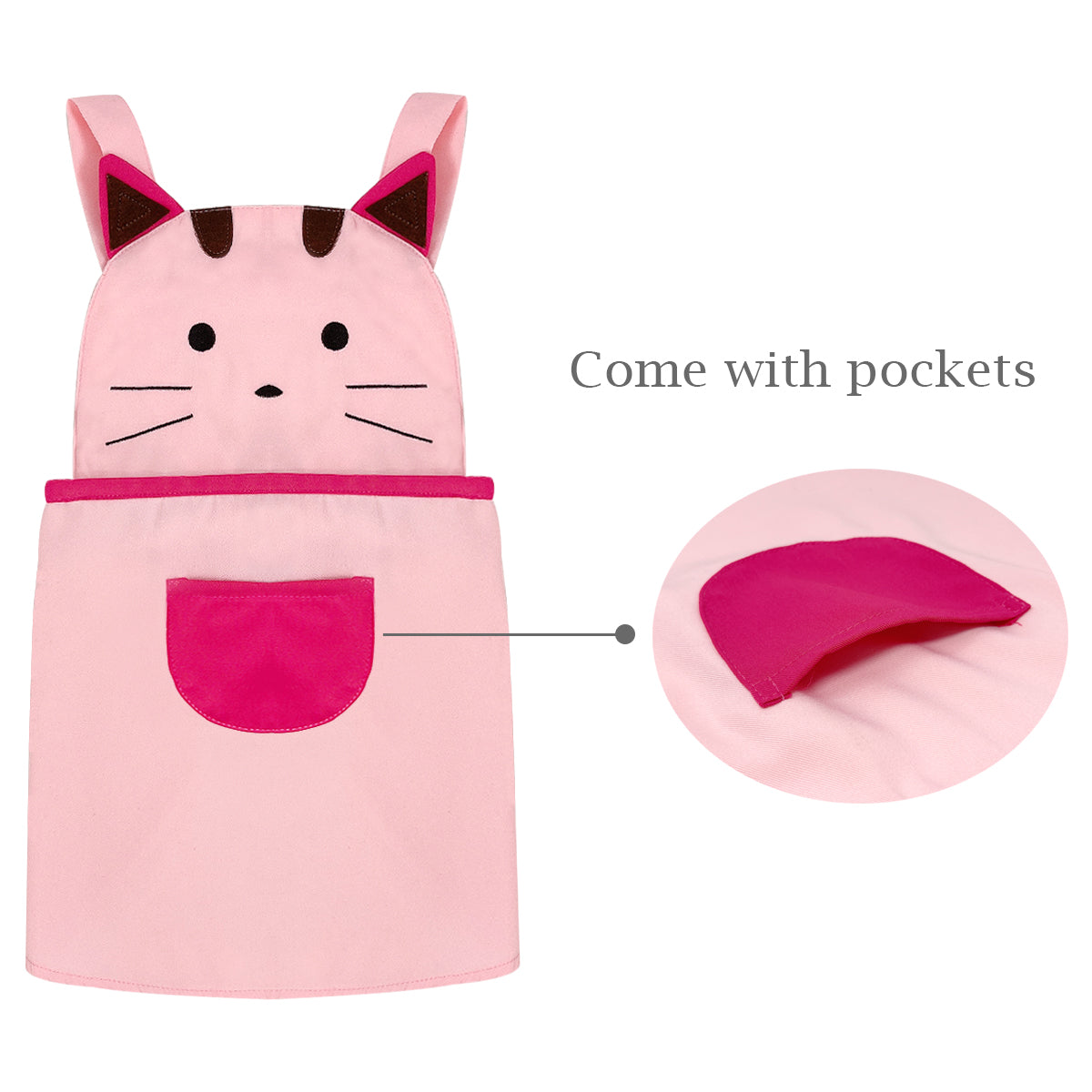 Wrapables Cute Pink Kitty Children's Apron