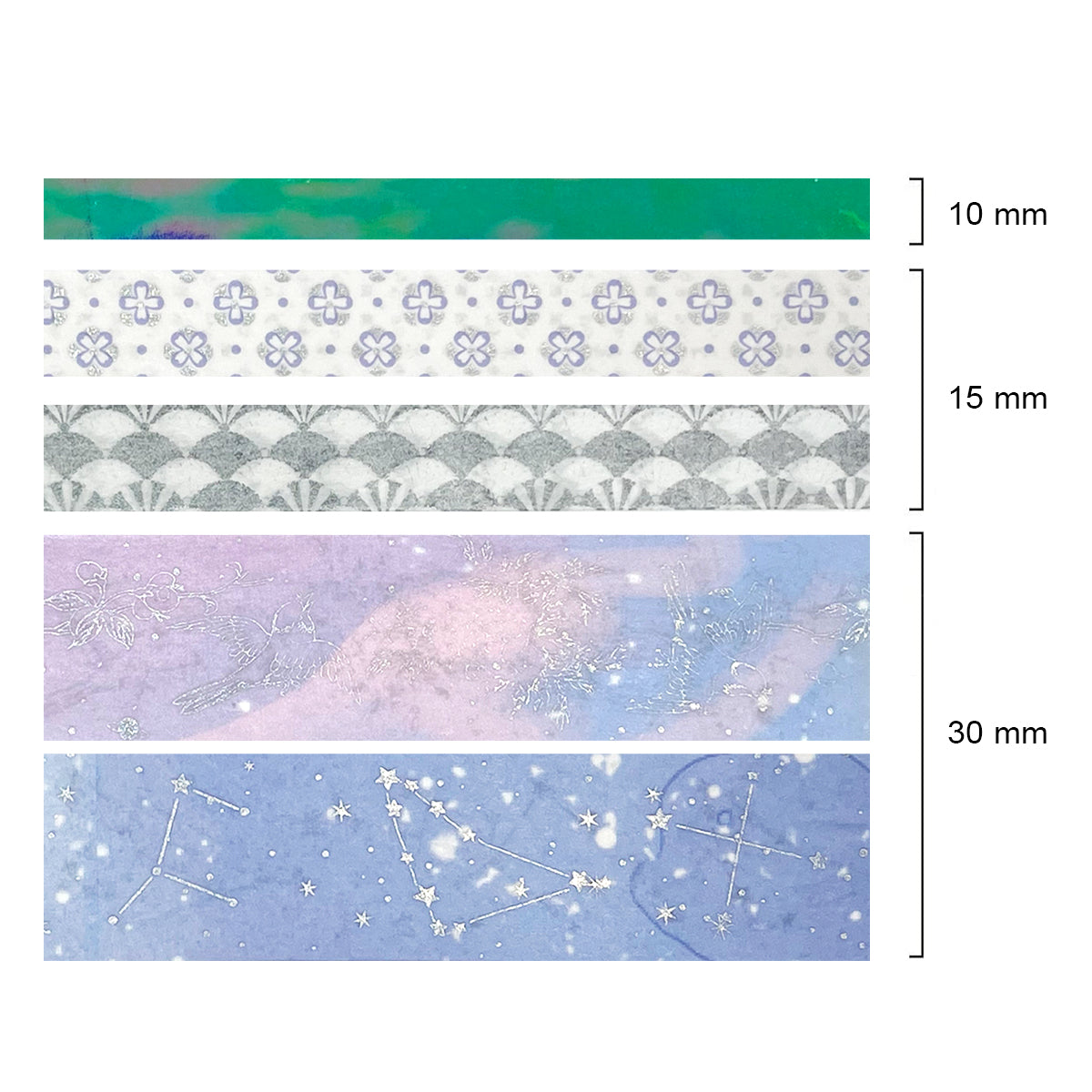 Wrapables Decorative Gold Foil Washi Tape and Sticker Set for Stationery, Diary, Card Making (10 Rolls & 10 Sheets)