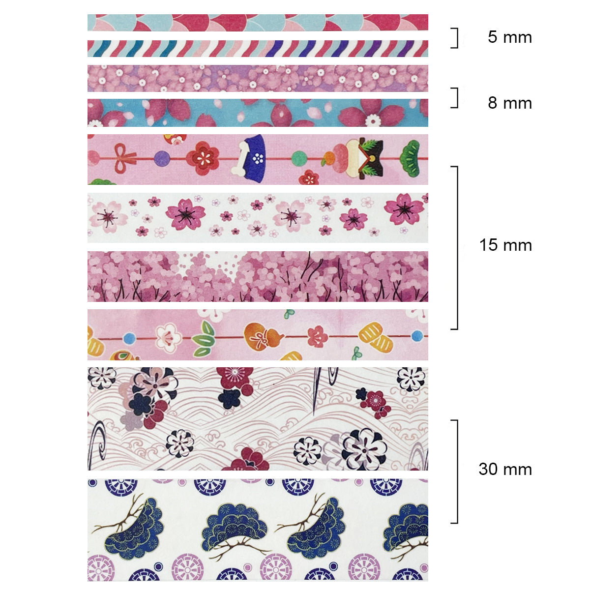 Wrapables Decorative Washi Tape Box Set (10 Rolls)