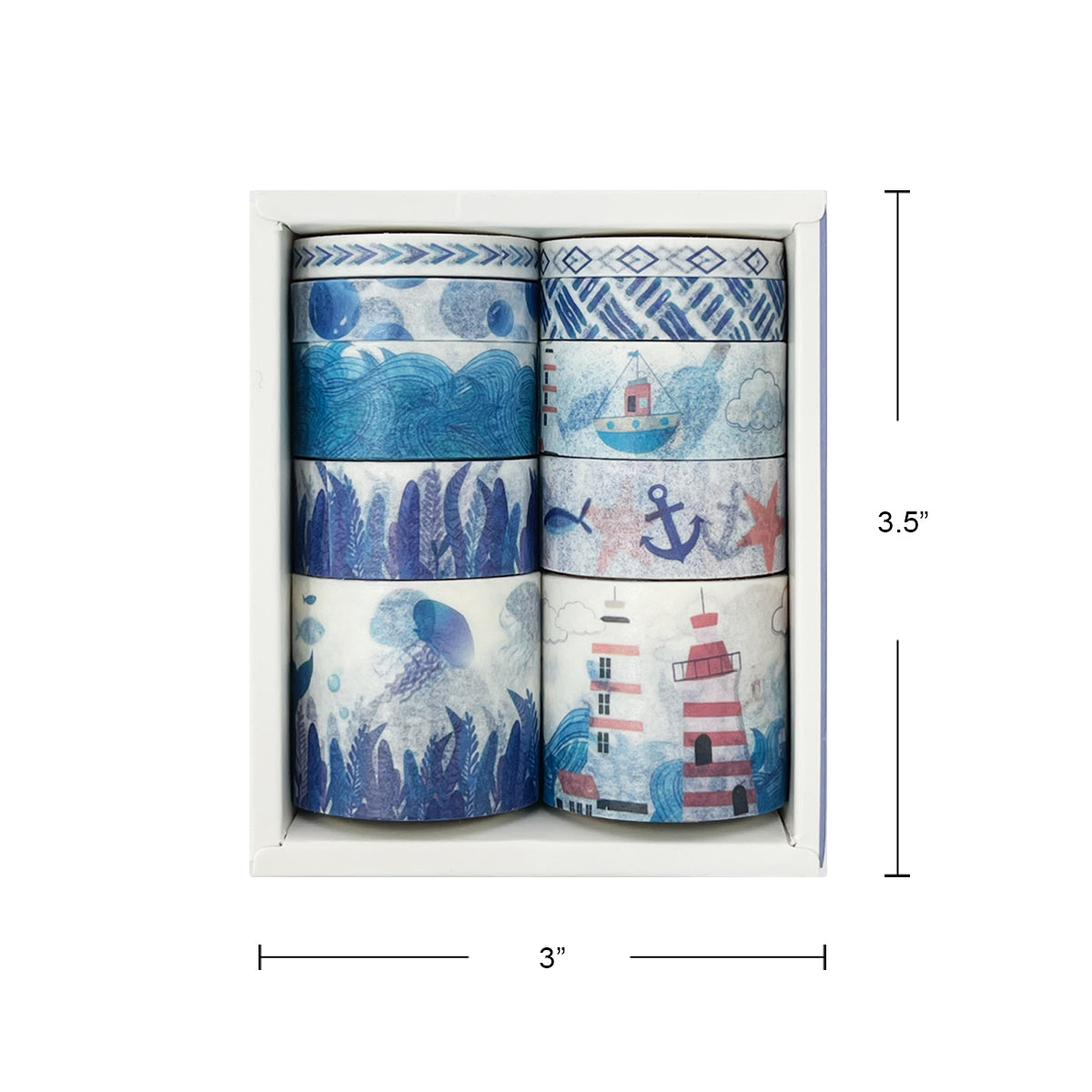 Wrapables Decorative Washi Tape Box Set (10 Rolls)
