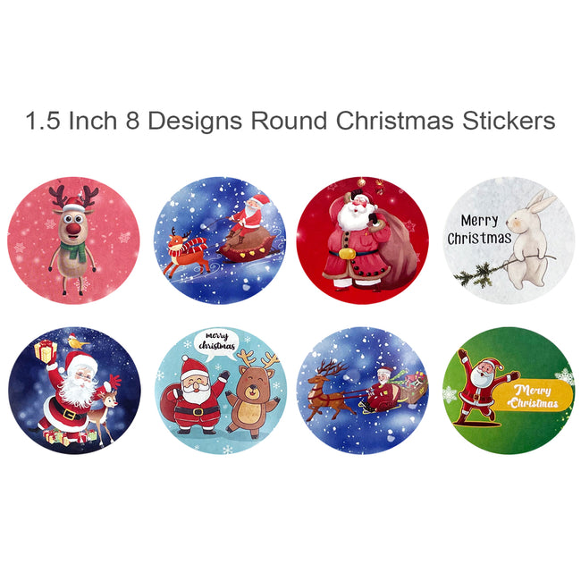 Wrapables Christmas Stickers Label Roll, Holiday Stickers for Sealing Cards, Envelopes, Gift Boxes, Festive Party Favors (500 pcs)