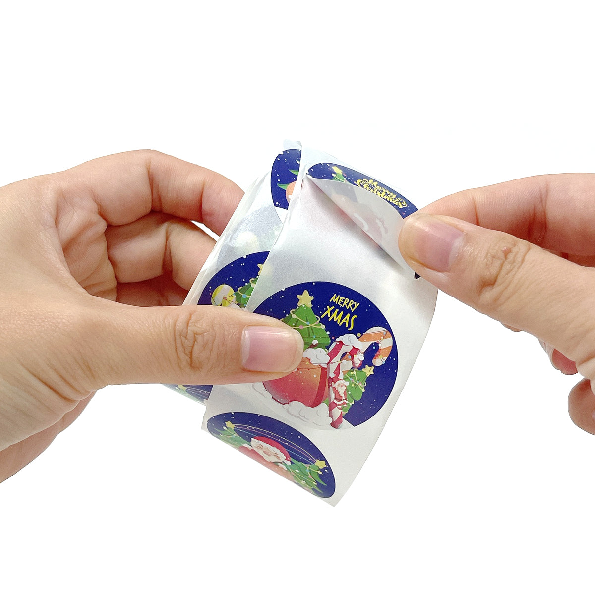Wrapables Christmas Stickers Label Roll, Holiday Stickers for Sealing Cards, Envelopes, Gift Boxes, Festive Party Favors (500 pcs)