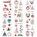 Wrapables Holiday Washi Stickers with Gold Foil for Scrapbooking, DIY Crafts for Stationery, Diary, Card Making (12 Sheets)