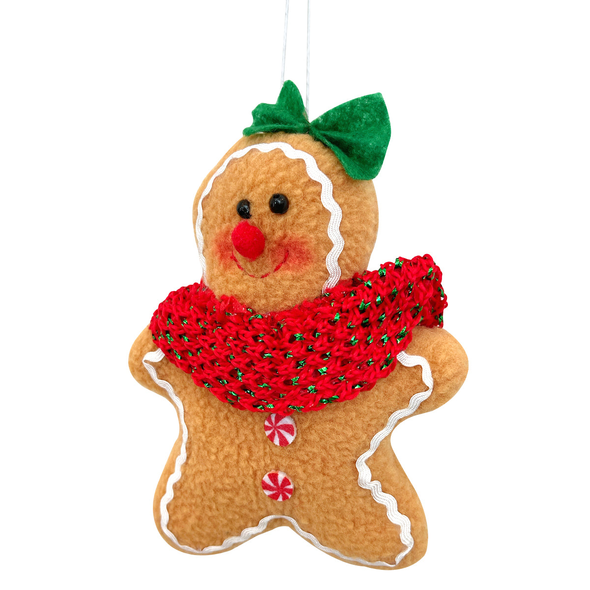 Wrapables Plush Gingerbread Man & Woman Christmas Tree Ornaments (Set of 2)