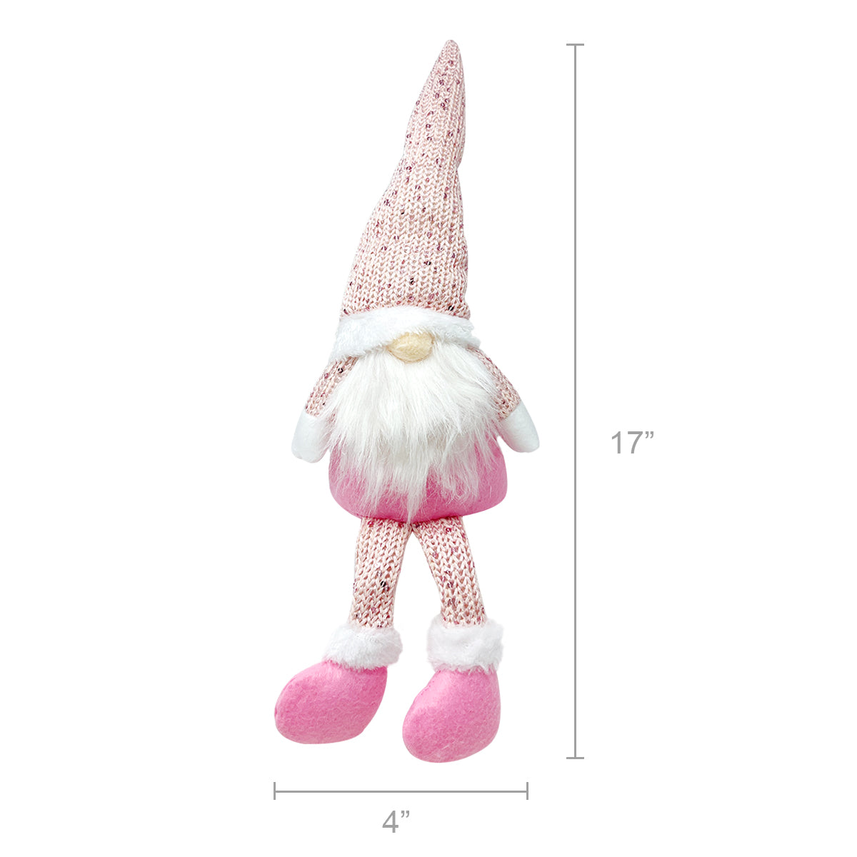 Wrapables Pink & White Sitting Gnome Dolls for Tabletop and Holiday Decorations (Set of 2)