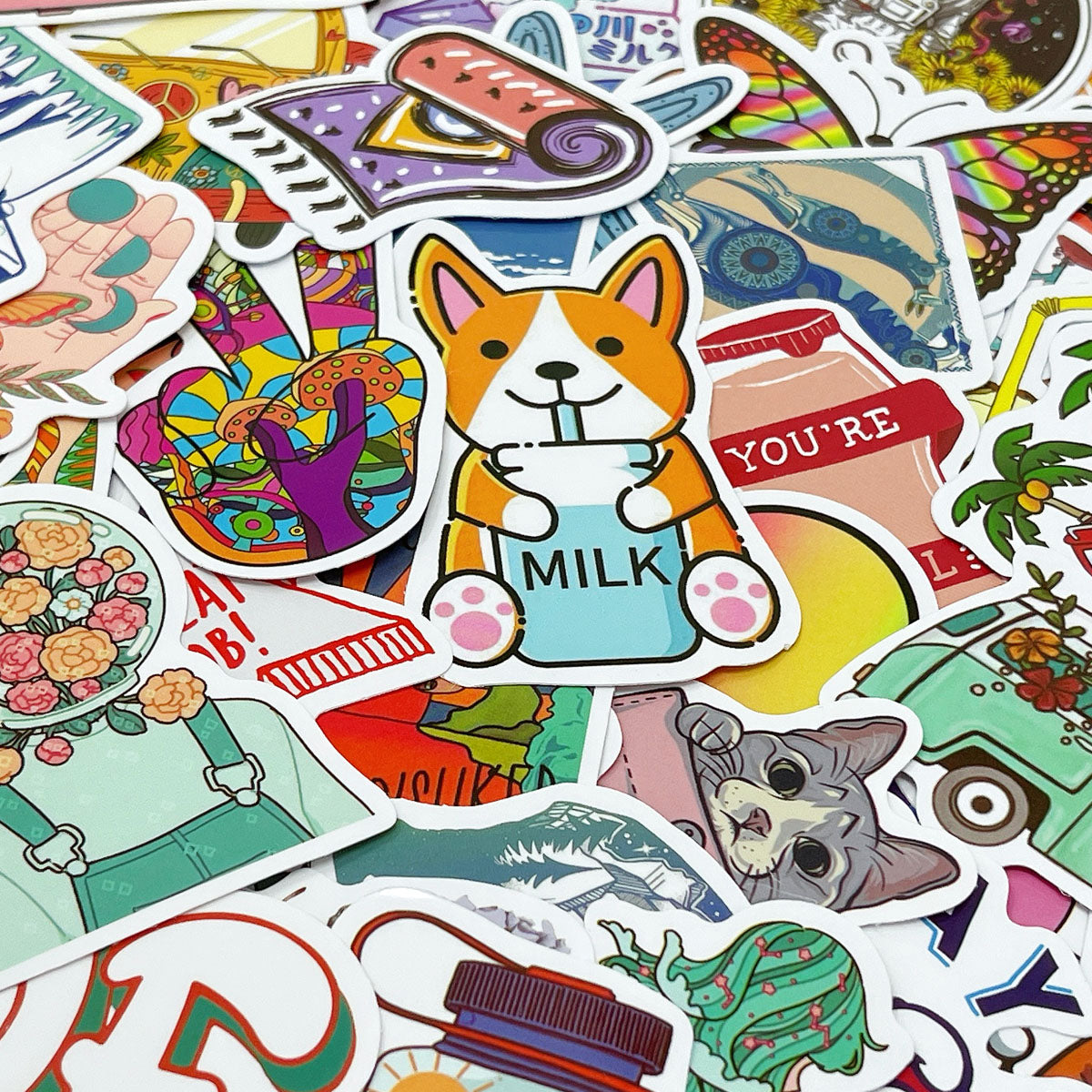 Wrapables Waterproof Vinyl Stickers for Water Bottles, Laptop, Phones, Skateboards, Decals for Teens