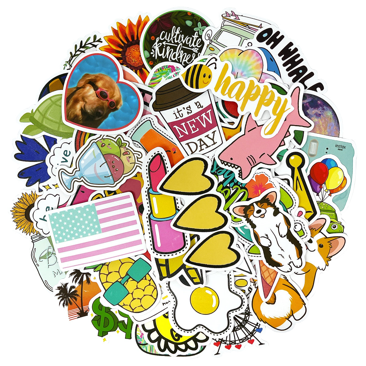 Wrapables Waterproof Vinyl Stickers for Water Bottles, Laptop, Phones, Skateboards, Decals for Teens