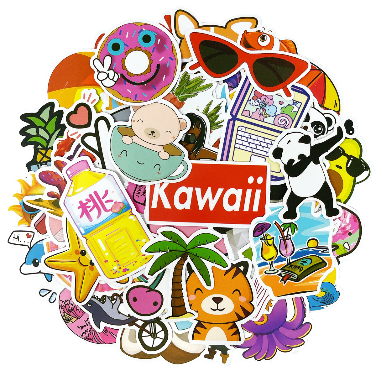 Wrapables Waterproof Vinyl Stickers for Water Bottles, Laptop, Phones, Skateboards, Decals for Teens