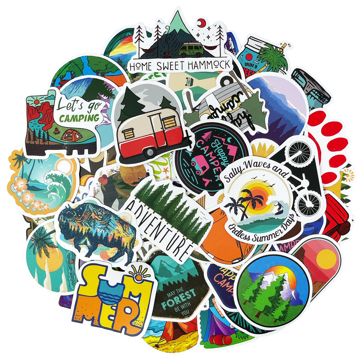 Wrapables Waterproof Vinyl Stickers for Water Bottles, Laptop, Phones, Skateboards, Decals for Teens