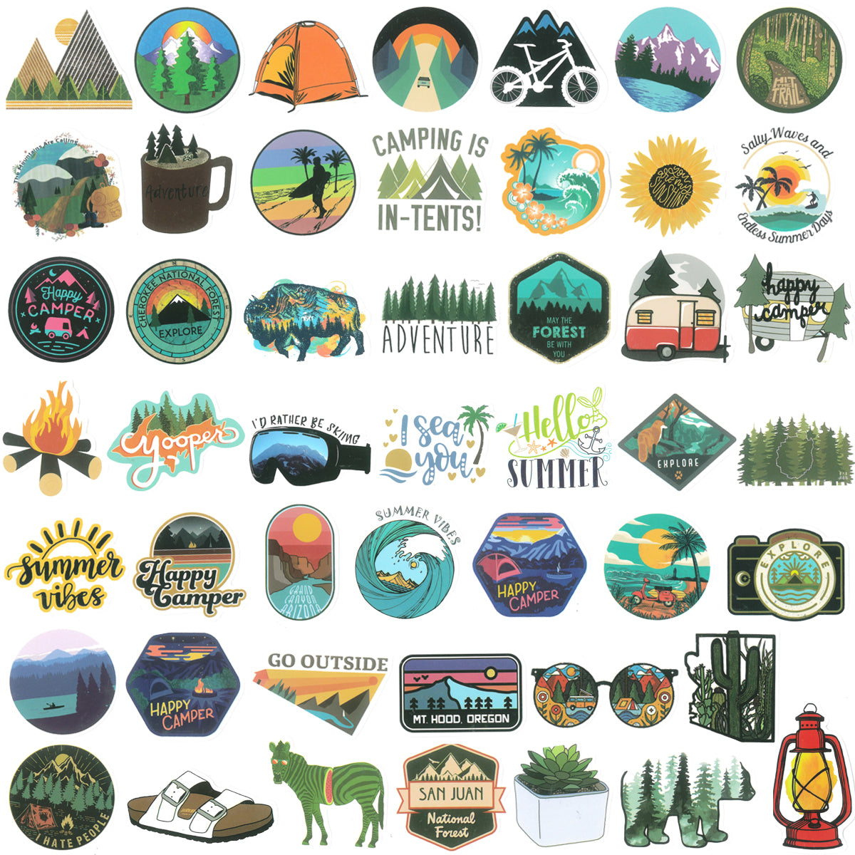 Wrapables Waterproof Vinyl Stickers for Water Bottles, Laptop, Phones, Skateboards, Decals for Teens