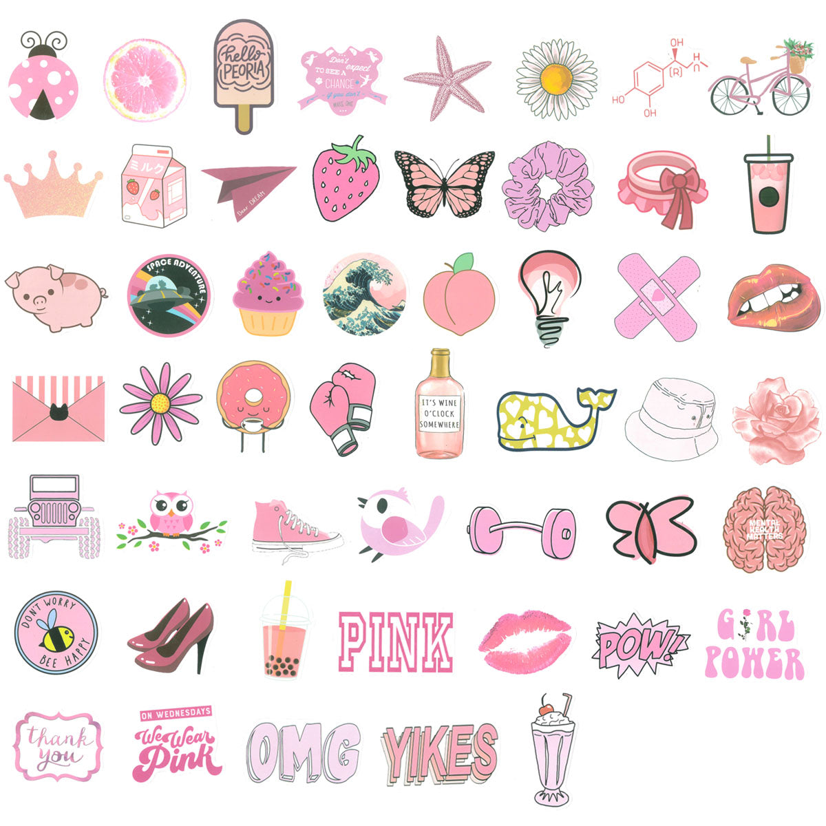 Wrapables Waterproof Vinyl Stickers for Water Bottles, Laptop, Phones, Skateboards, Decals for Teens