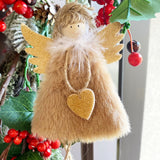 Wrapables Plush Christmas Angel Ornaments, Fairy Doll Hanging Tree Decorations (Set of 3), Pink Khaki White