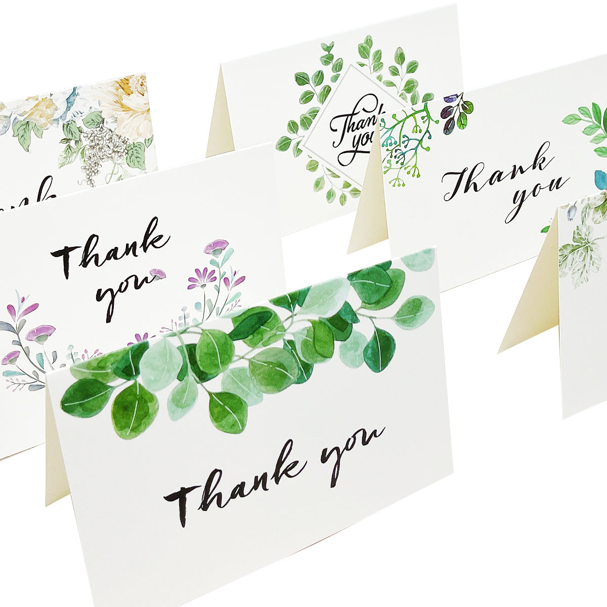 Wrapables Blank Thank You Cards with Envelopes for Weddings, Bridal Showers, Baby Showers (Set of 4)