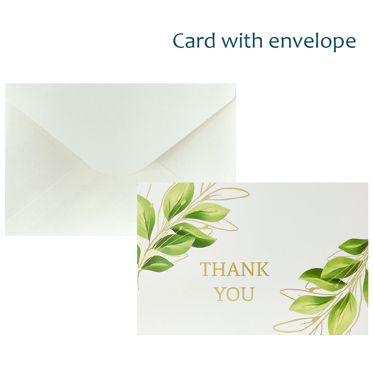 Wrapables Blank Thank You Cards with Envelopes for Weddings, Bridal Showers, Baby Showers (Set of 4)