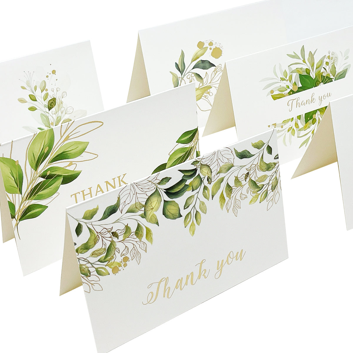 Wrapables Blank Thank You Cards with Envelopes for Weddings, Bridal Showers, Baby Showers (Set of 4)