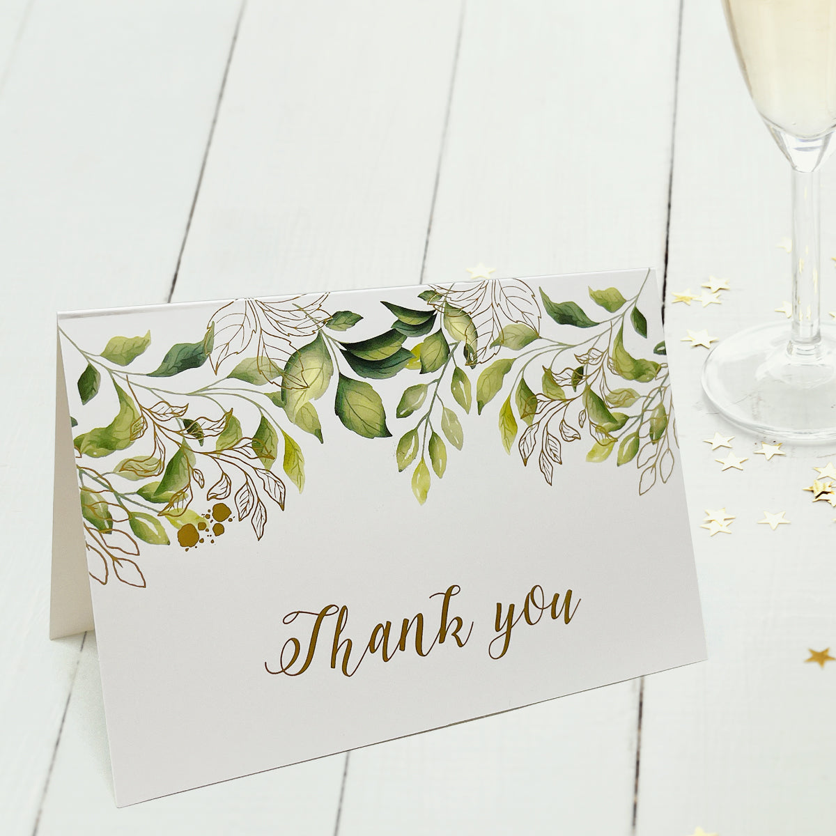 Wrapables Blank Thank You Cards with Envelopes for Weddings, Bridal Showers, Baby Showers (Set of 4)
