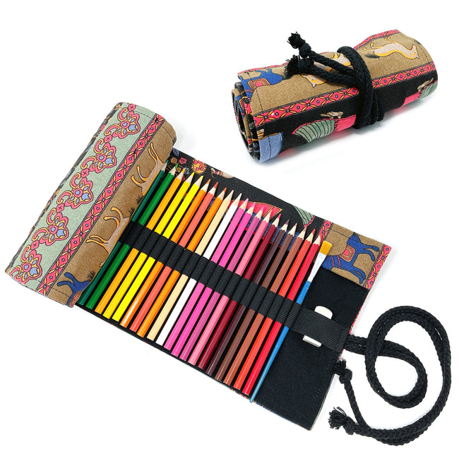 Wrapables Pencil Roll Organizer, Colored Pencil Wrap Pouch (72 slots)