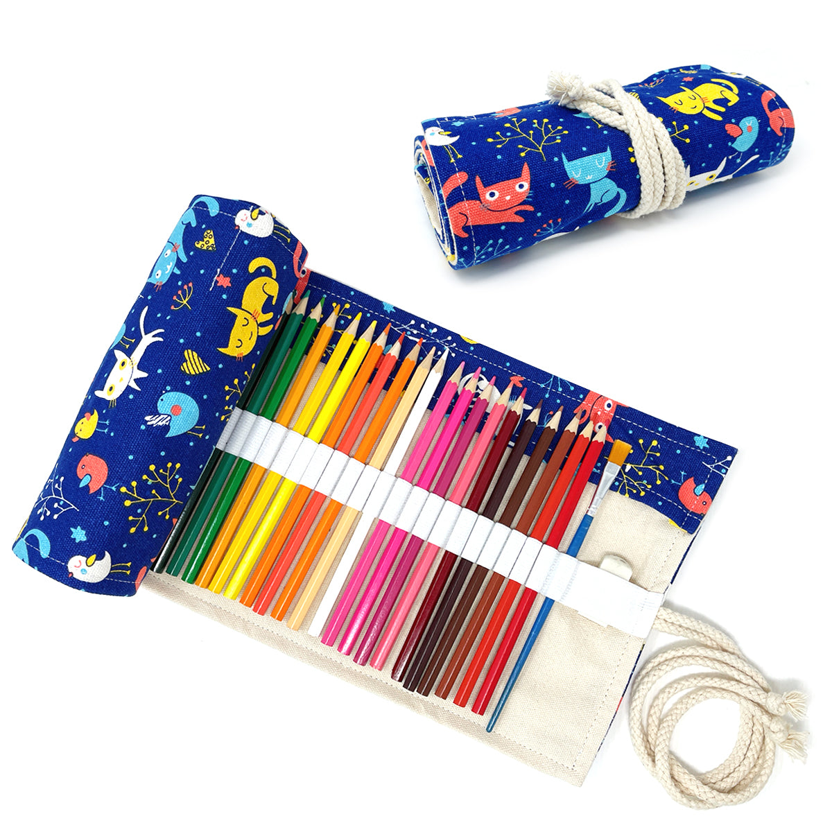 Wrapables Pencil Roll Organizer, Colored Pencil Wrap Pouch (72 slots)