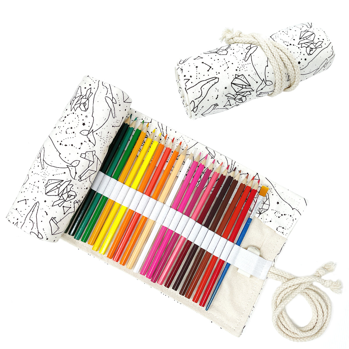 Wrapables Pencil Roll Organizer, Colored Pencil Wrap Pouch (72 slots)