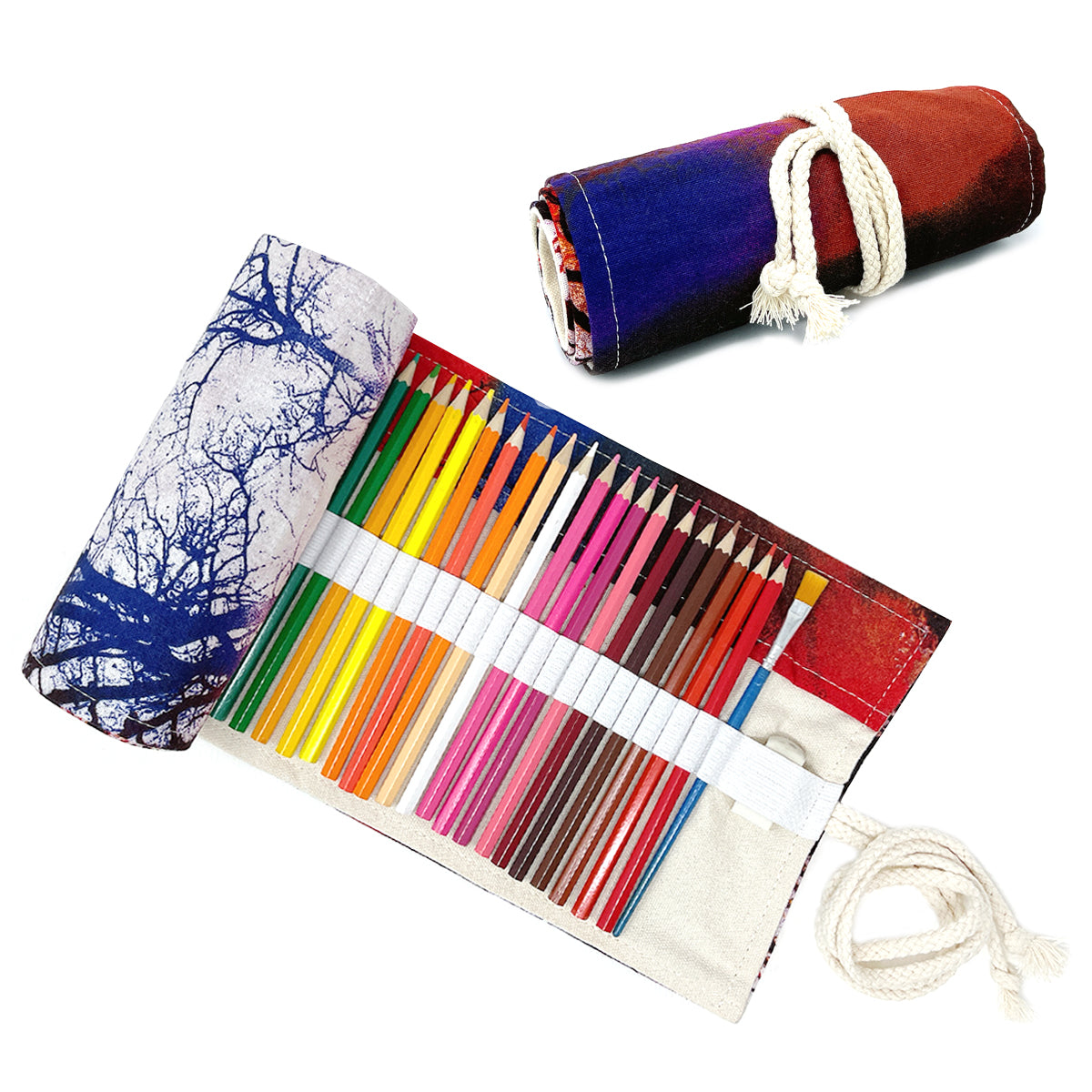 Wrapables Pencil Roll Organizer, Colored Pencil Wrap Pouch (72 slots)