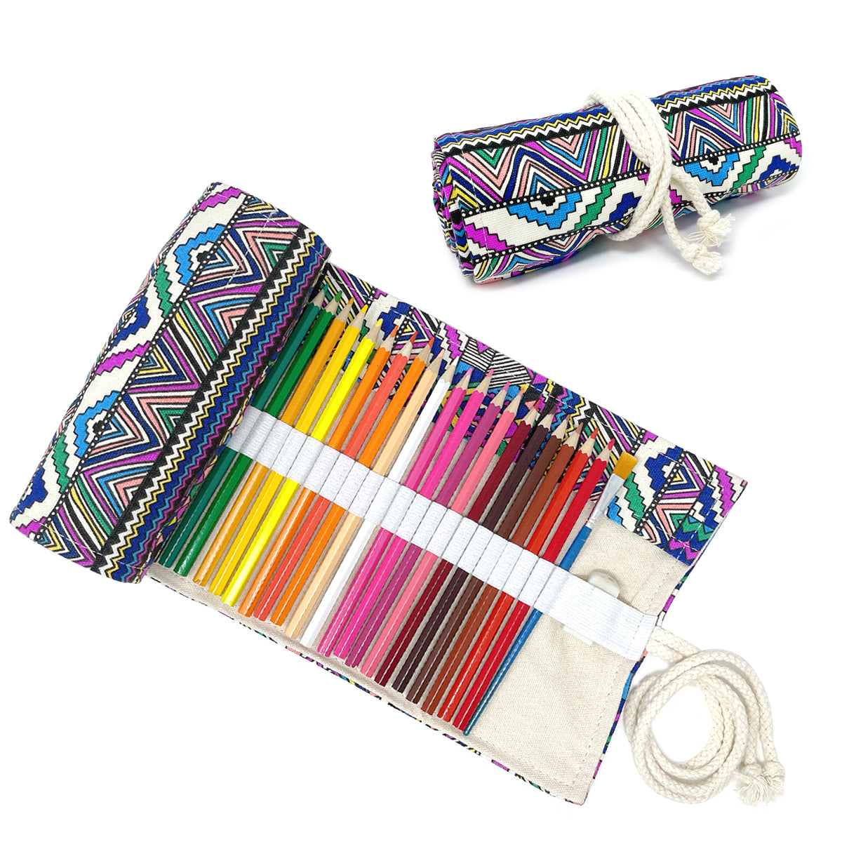 Wrapables Pencil Roll Organizer, Colored Pencil Wrap Pouch (72 slots)