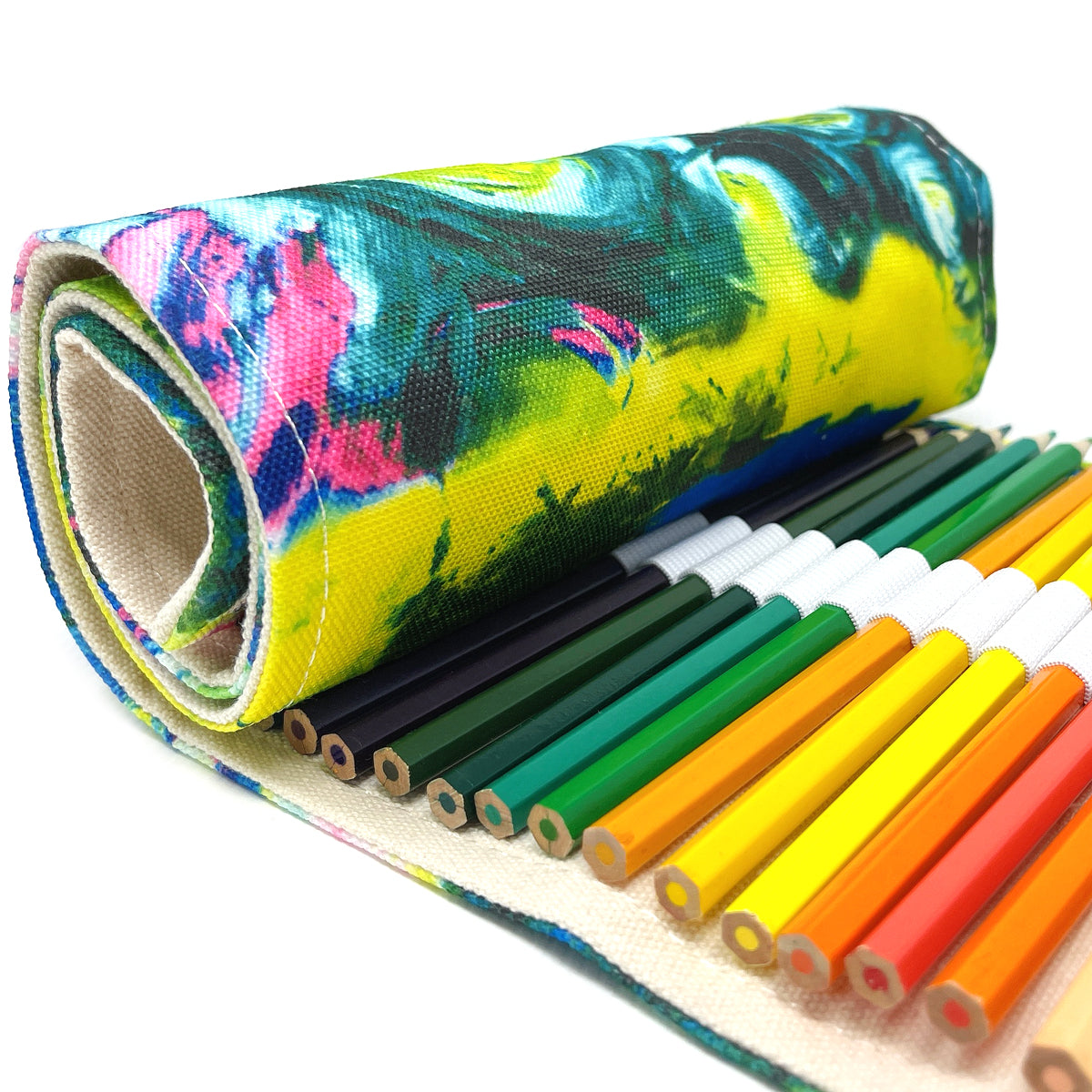 Wrapables Pencil Roll Organizer, Colored Pencil Wrap Pouch (72 slots)