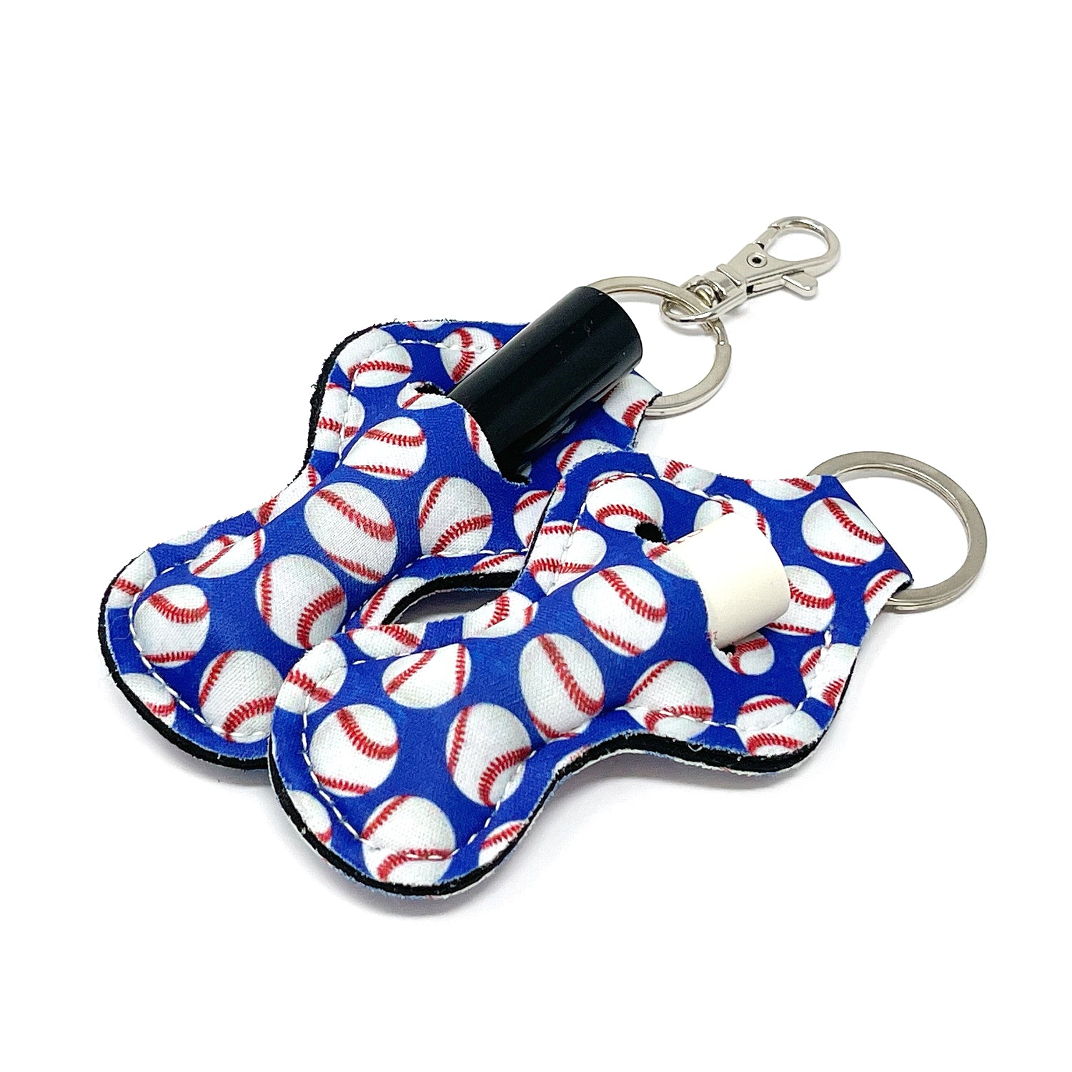 Wrapables 10 Pack Chapstick Holder Keychain with 10 Pieces Metal Clasps