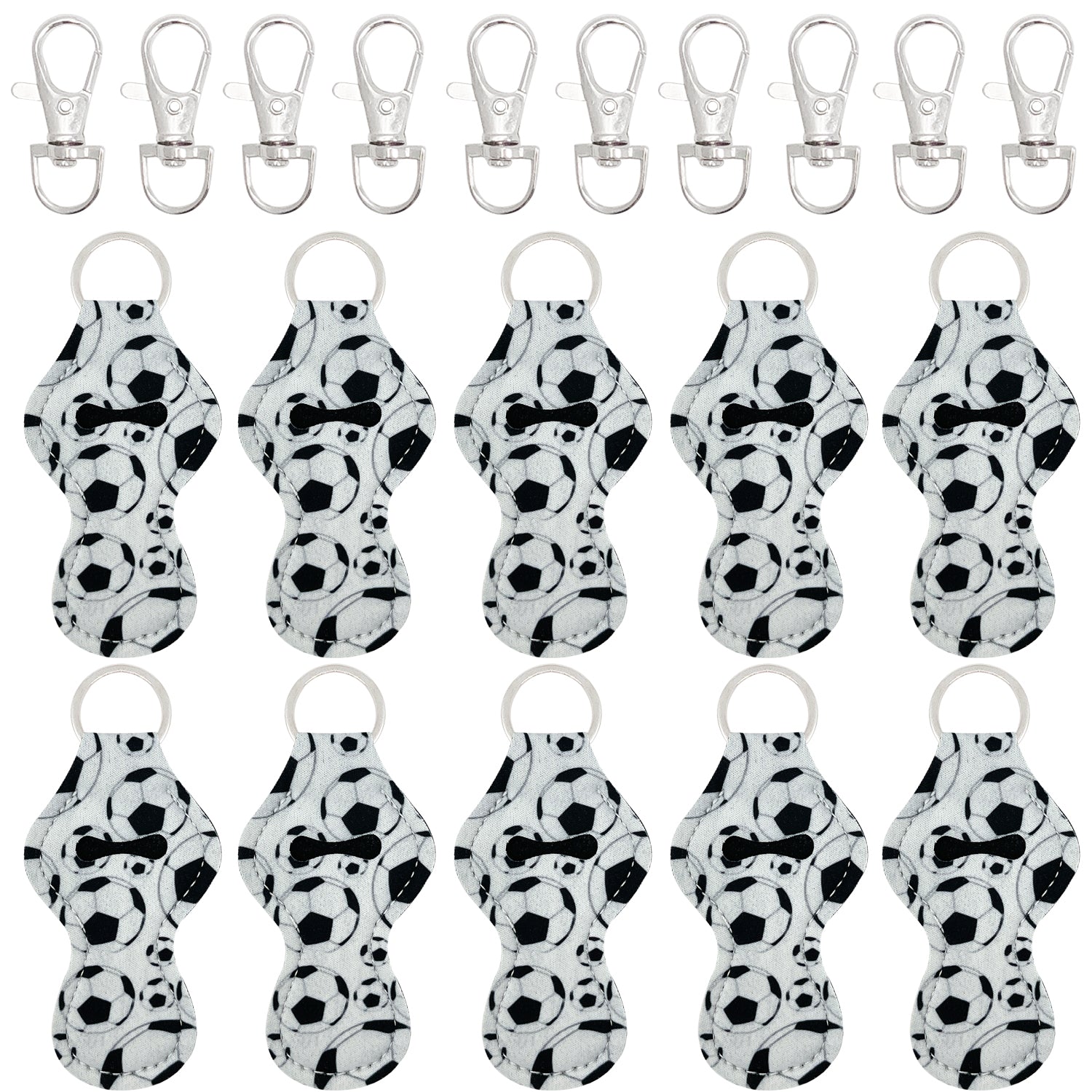 Wrapables 10 Pack Chapstick Holder Keychain with 10 Pieces Metal Clasps
