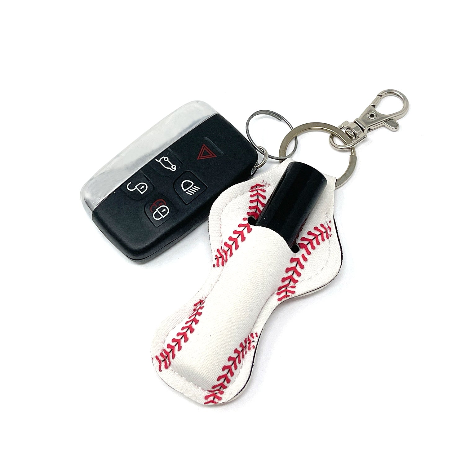 Wrapables 10 Pack Chapstick Holder Keychain with 10 Pieces Metal Clasps