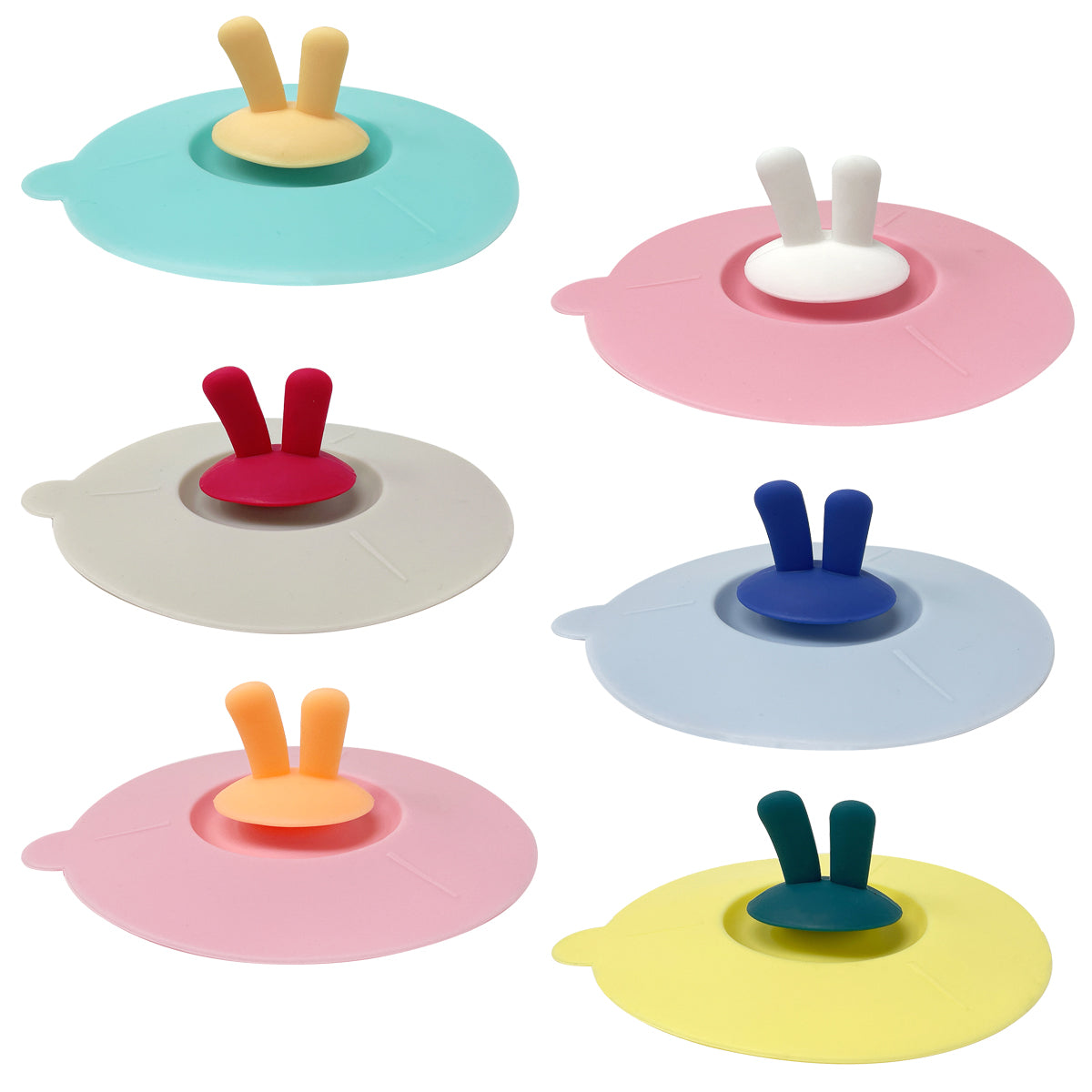 Wrapables Silicone Cup Lids, Anti-Dust Airtight Mug Covers for Hot and Cold Beverages (Set of 6)