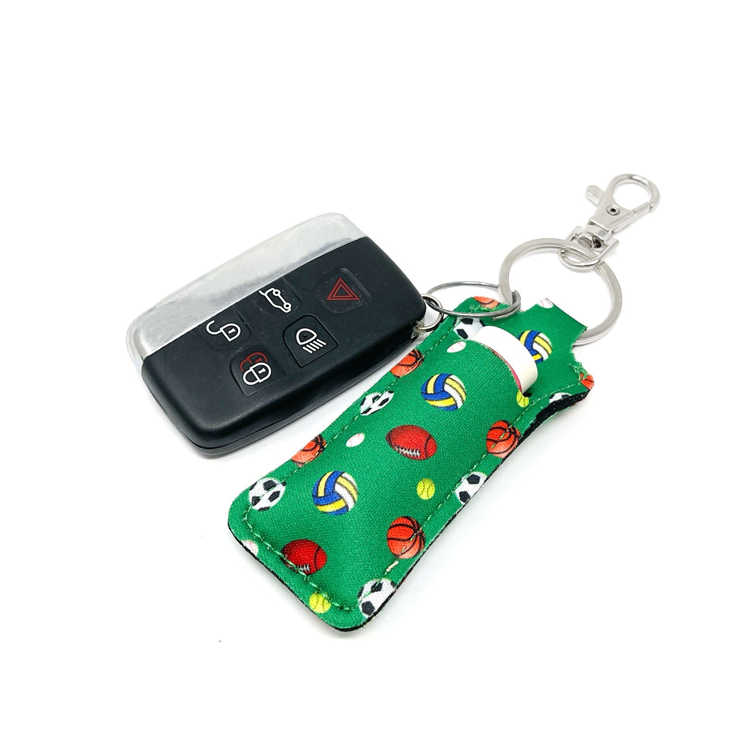 Wrapables 10 Pack Chapstick Holder Keychain with 10 Pieces Metal Clasps
