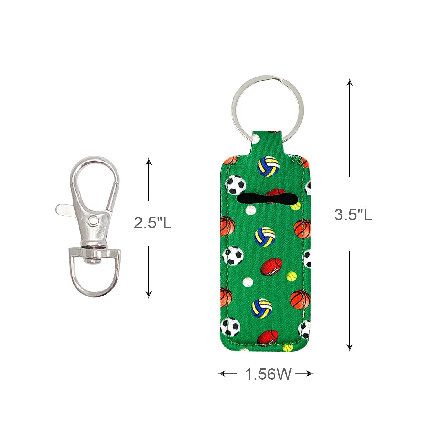 Wrapables 10 Pack Chapstick Holder Keychain with 10 Pieces Metal Clasps