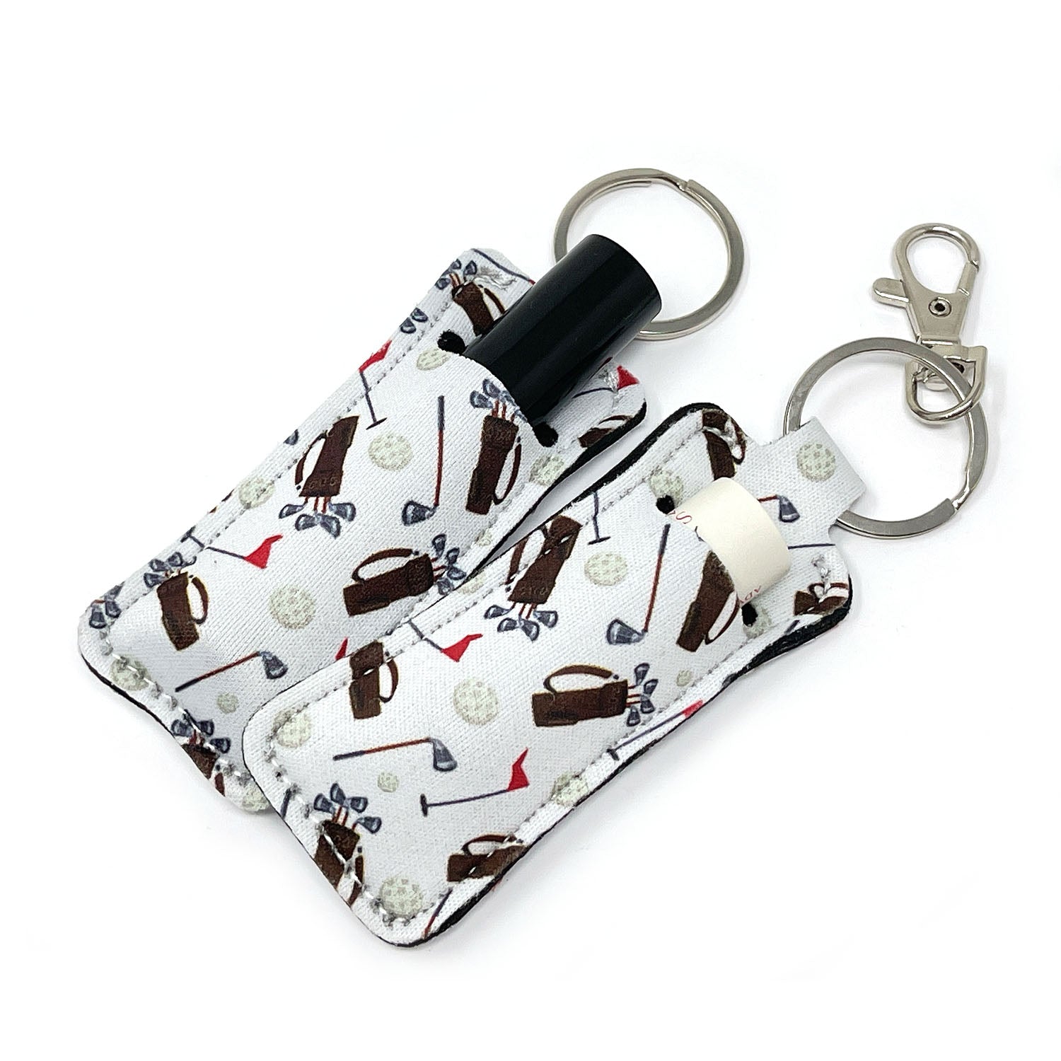 Wrapables 10 Pack Chapstick Holder Keychain with 10 Pieces Metal Clasps