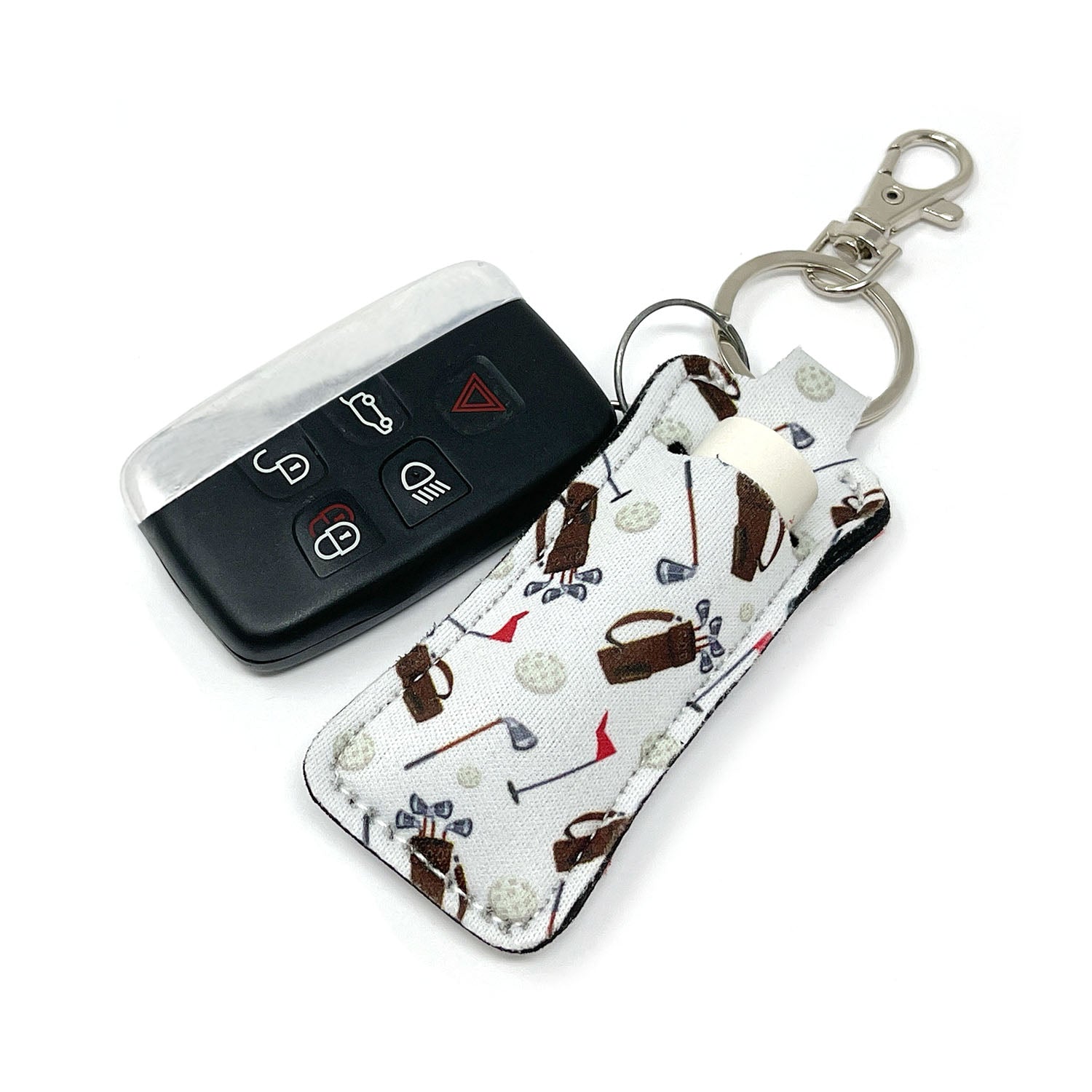 Wrapables 10 Pack Chapstick Holder Keychain with 10 Pieces Metal Clasps