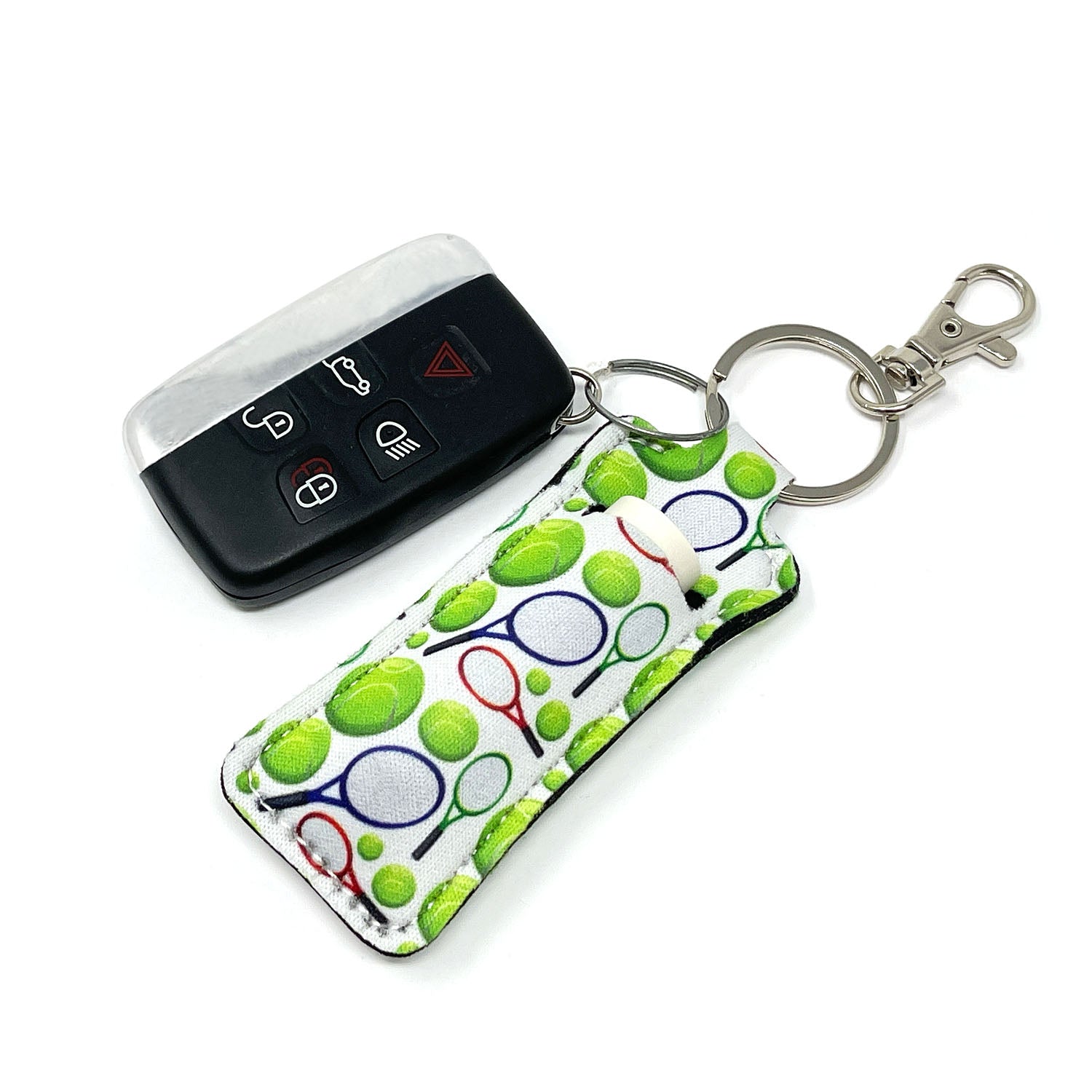 Wrapables 10 Pack Chapstick Holder Keychain with 10 Pieces Metal Clasps