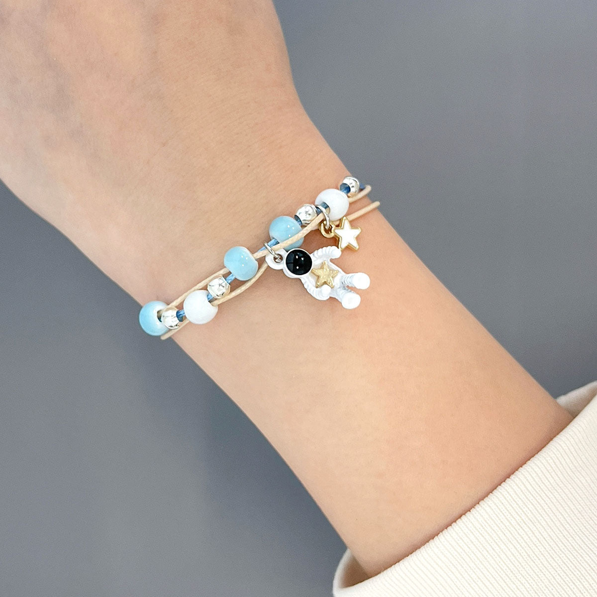 Wrapables Friendship Beaded Enamel Charm Bracelet