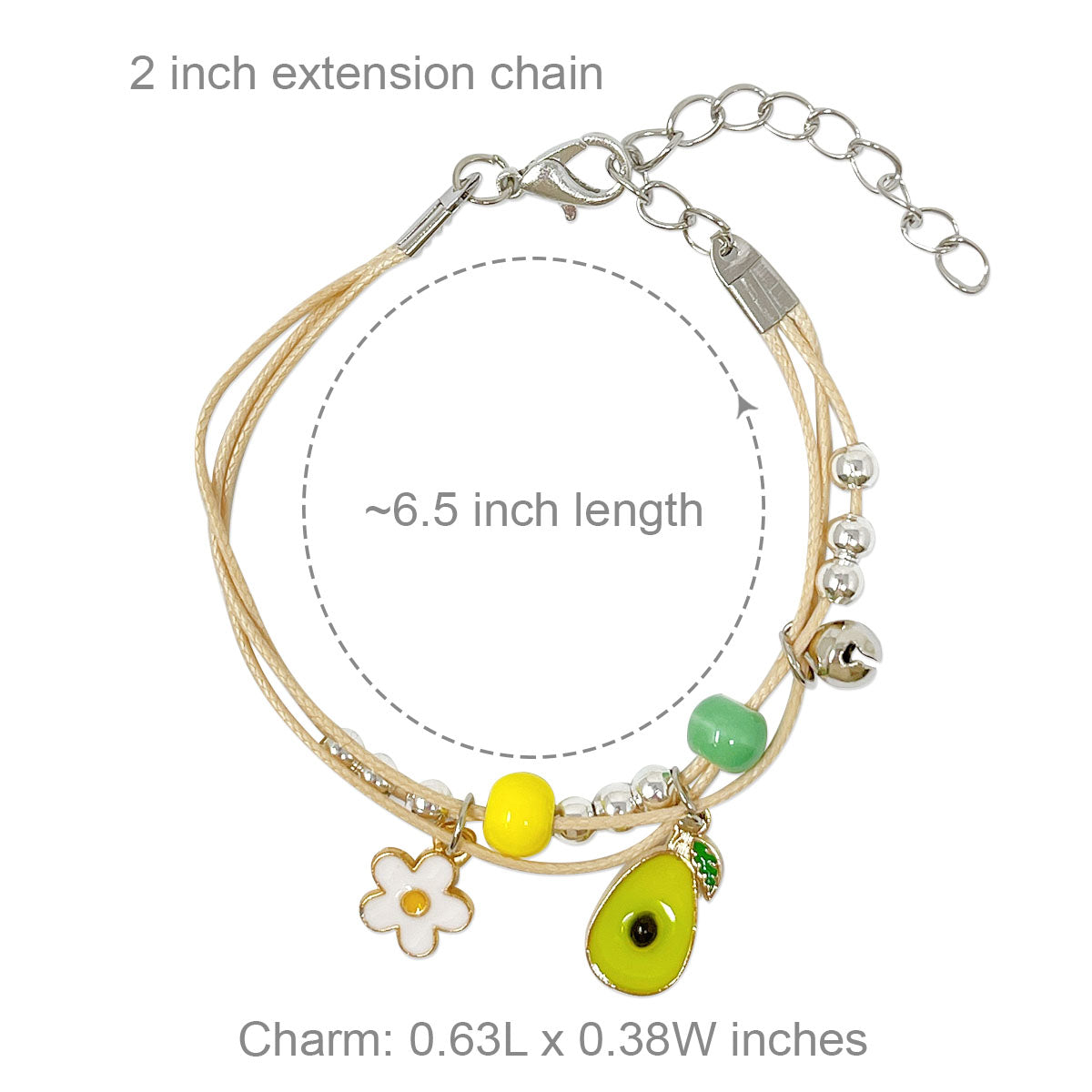 Wrapables Friendship Beaded Enamel Charm Bracelet
