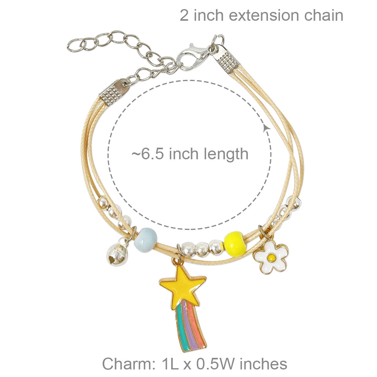 Wrapables Friendship Beaded Enamel Charm Bracelet