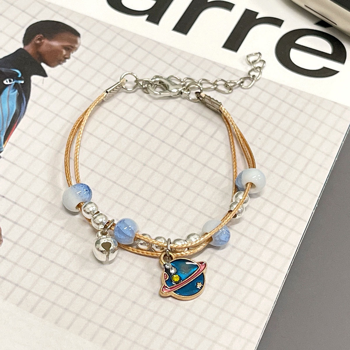 Wrapables Friendship Beaded Enamel Charm Bracelet
