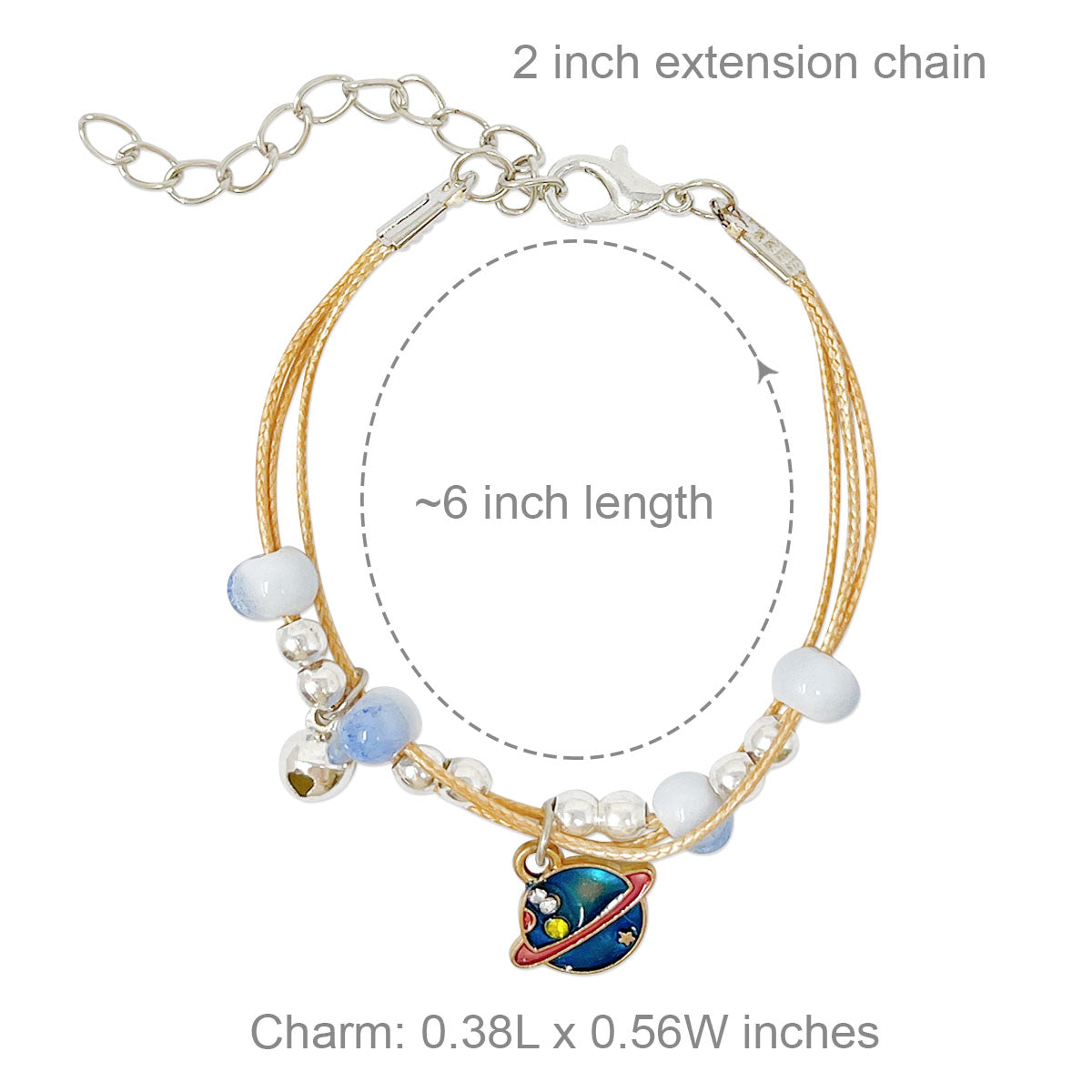 Wrapables Friendship Beaded Enamel Charm Bracelet