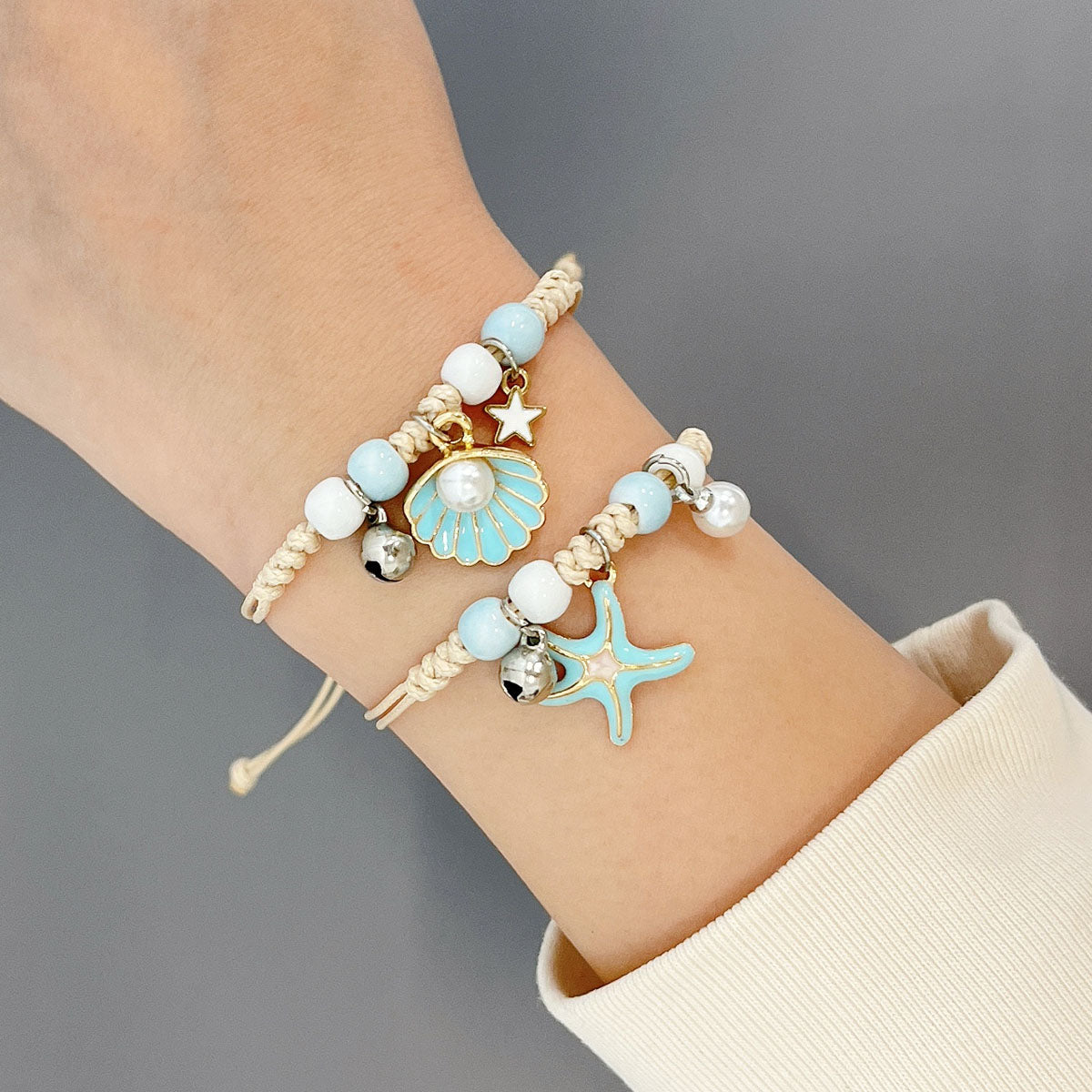 Wrapables Friendship Beaded Enamel Charm Bracelet