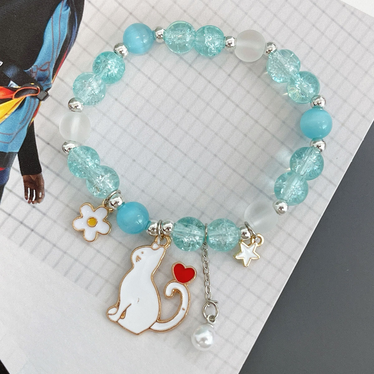 Wrapables Friendship Beaded Enamel Charm Bracelet