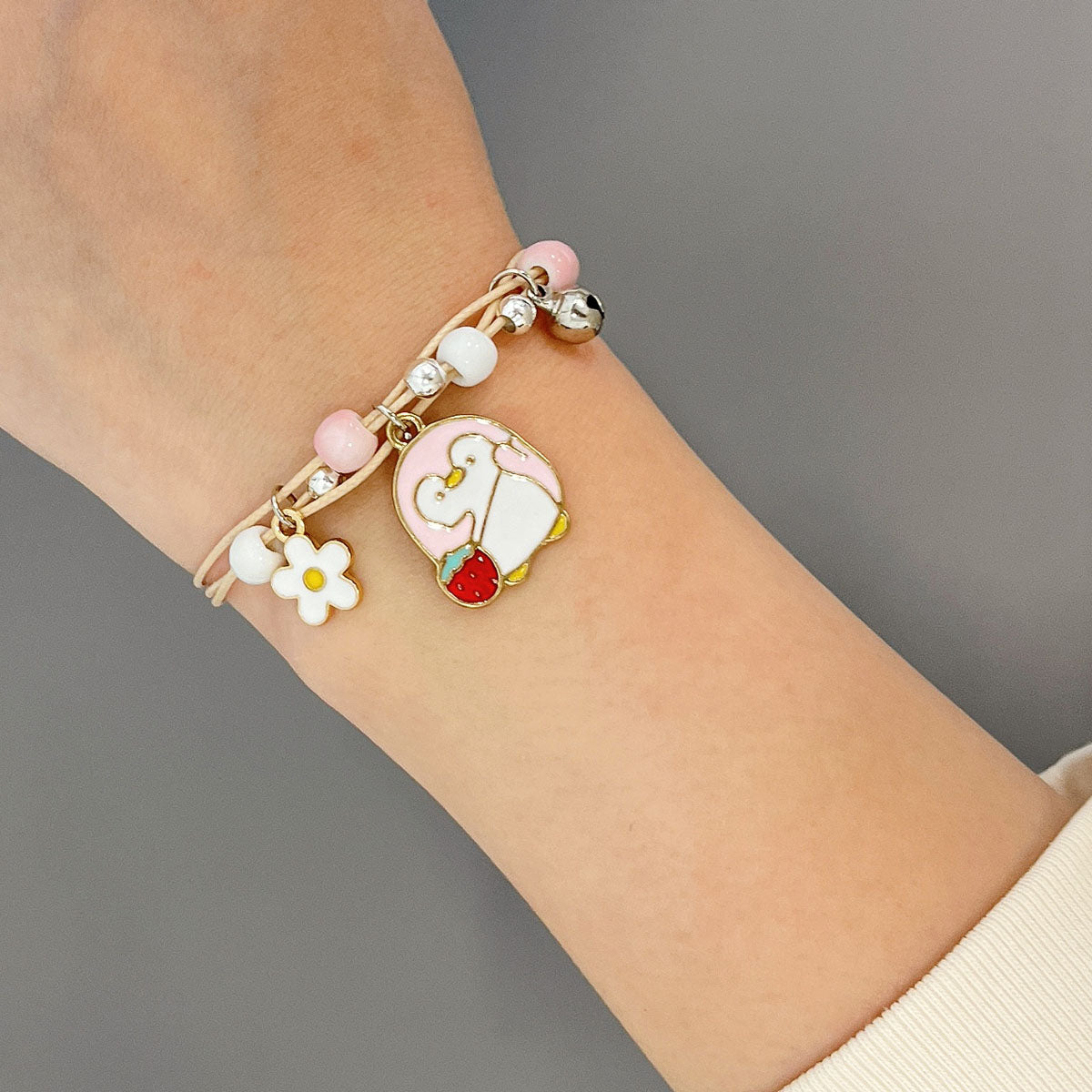 Wrapables Friendship Beaded Enamel Charm Bracelet