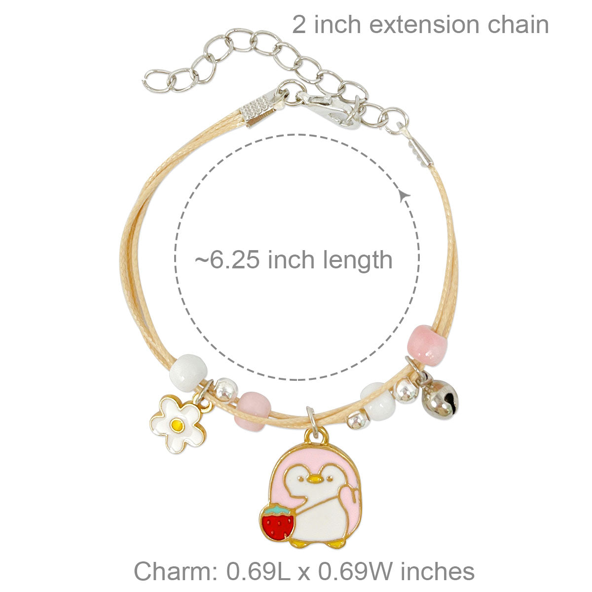 Wrapables Friendship Beaded Enamel Charm Bracelet