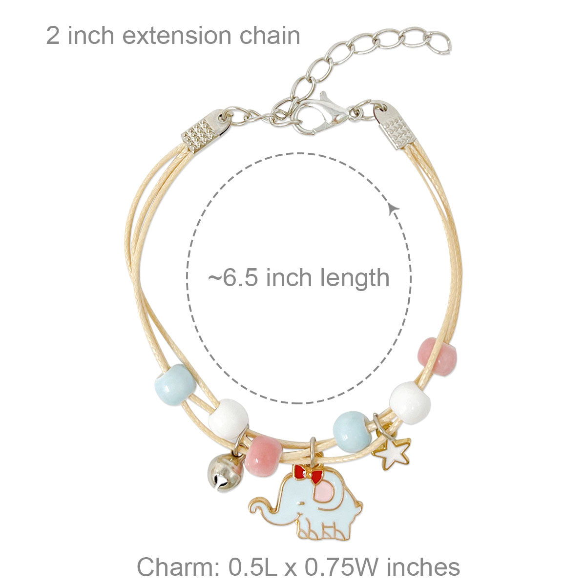Wrapables Friendship Beaded Enamel Charm Bracelet