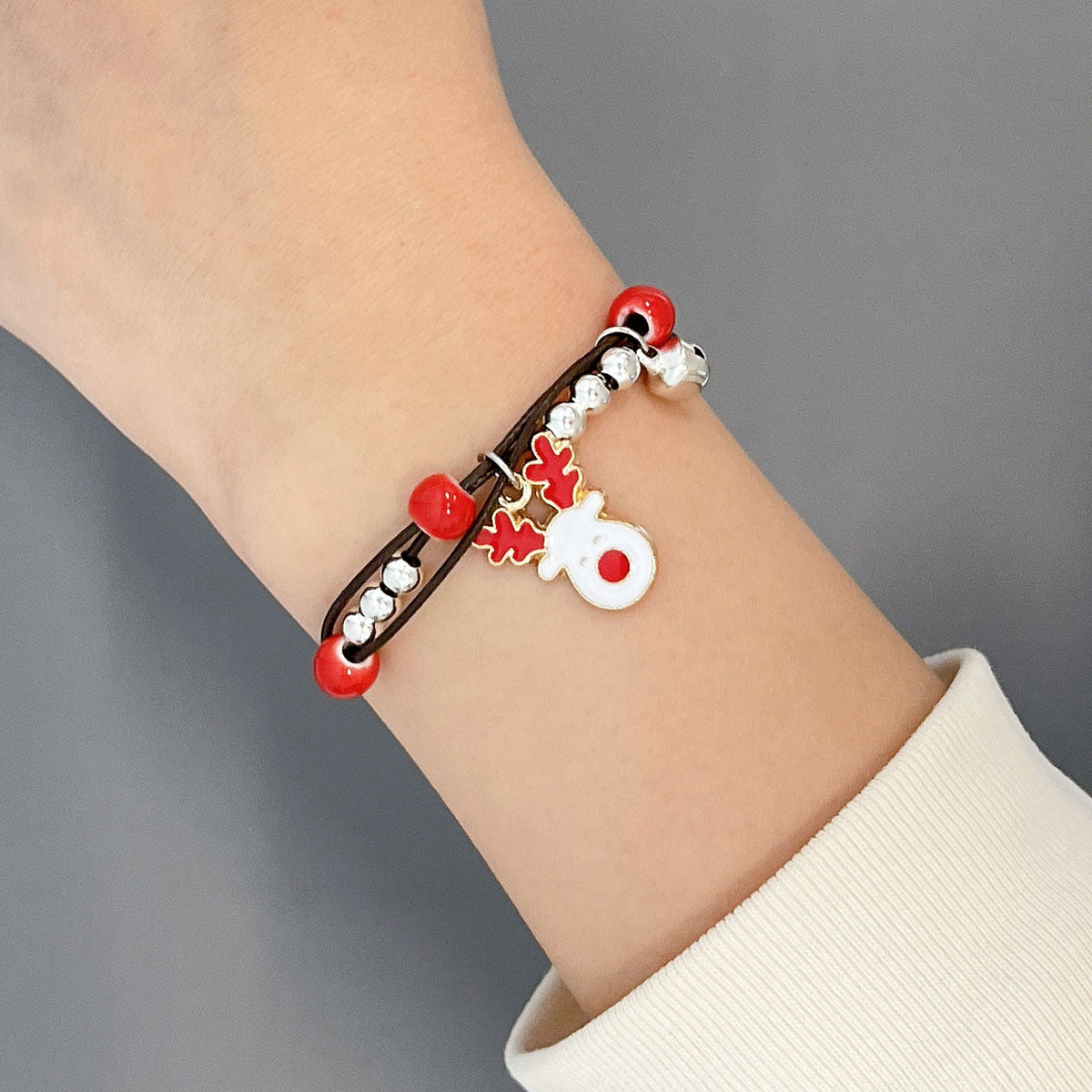 Wrapables Friendship Beaded Enamel Charm Bracelet
