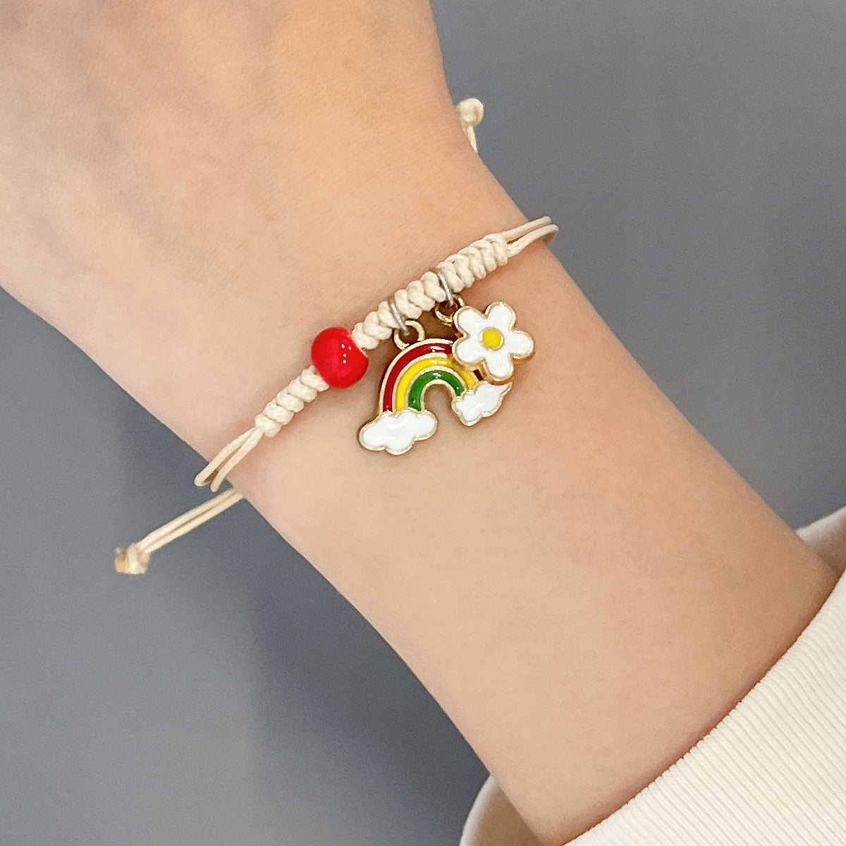 Wrapables Friendship Beaded Enamel Charm Bracelet