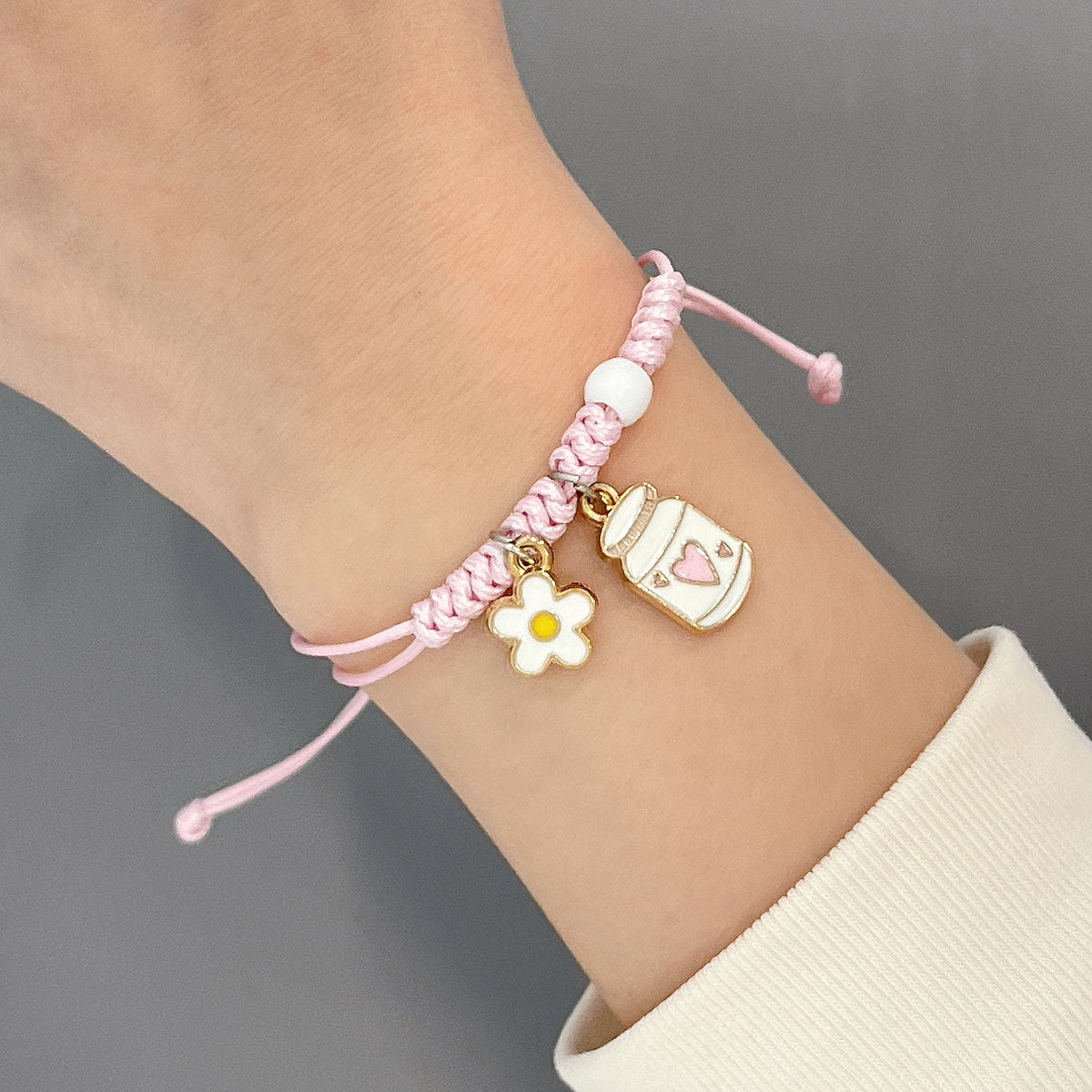 Wrapables Friendship Beaded Enamel Charm Bracelet